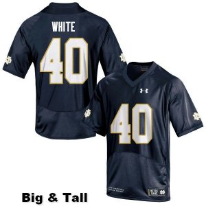 Notre Dame Fighting Irish Men's Drew White #40 Navy Under Armour Authentic Stitched Big & Tall College NCAA Football Jersey YSZ7299JJ